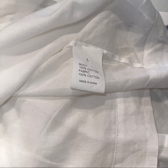 TSE 100% Cotton White L/S Front Tie Cardigan Sweater - Picture 7 of 12